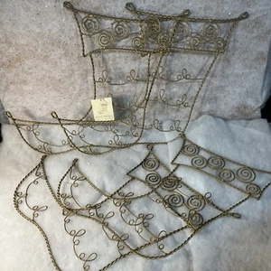 4 PIER 1 IMPORTS Gold Metal CHRISTMAS Stocking Card Photo Holder Holiday Decor - Picture 1 of 8