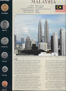 Coins around the World  Malaysia 1995-2004 1 Ringgit 1995 1,10,20,50 Sen 2004 - Picture 1 of 2