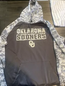 Men's Colosseum Oklahoma Sooners Military Appreciation Camo Pullover Hoodie-NWT - Picture 1 of 6