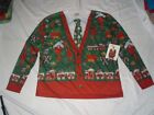 Men's FAUX REAL L Large UGLY Christmas Sweater Costume Shirt 