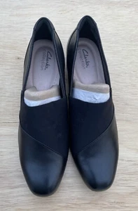 CLARKS Mocassini Giulietta Palma Pelle Scarpe Comode 22545 Donna Nero TAGLIA 11 M - Foto 1 di 3