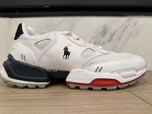 Polo Ralph Lauren Para Hombres Jogger Color Bloqueado Tenis Zapatos EE. UU. 9.5 Rojo Blanco Azul - Imagen 1 de 9