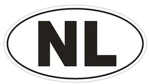 NL Netherlands Country Code Oval Bumper Sticker or Helmet Sticker D899 - Picture 1 of 1