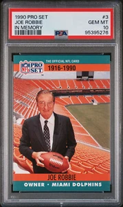 1990 Pro Set #3 Joe Robbie "In Memory" Miami Dolphins PSA 10 gemas como nuevo *¡Pop 7!!* - Imagen 1 de 2