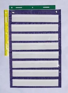 Purple Classroom Pocket Chart by Happy Teacher 8 Pockets Teaching Supplies