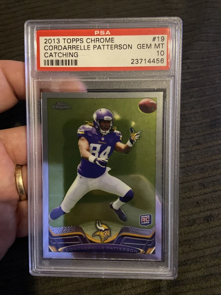 2013 Topps Chrome #19 Cordarrelle Patterson “catching” PSA 10 Rookie Card Pop 20 - Image 1 of 2