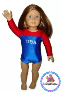USA Gymnastik Trikot 18" Puppenkleidung passt American Girl Patriotische Olympische Spiele - Bild 1 von 5