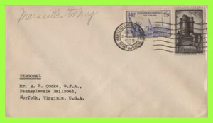France 1939 2.25fr N.Y. Exposition and 10f on cover to USA - Picture 1 of 1