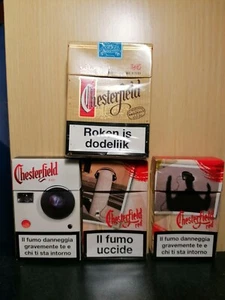 4 Pacchetti Sigarette CHESTERFIELD da Collezione. VUOTI EMPTY Collection Rare - Foto 1 di 1