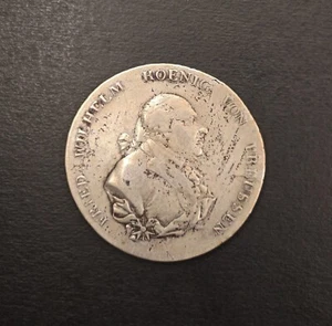 Moneda de plata One Thaler 1791 BONITA Estados alemanes Prusia Rey Federico Guillermo II - Imagen 1 de 4