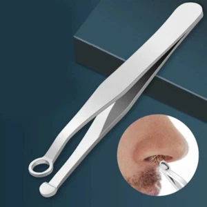 Nasenhaarpinzette Edelstahl - zum Trimmen und Pflege für Gesichte, Nasen, Haare - Bild 1 von 8