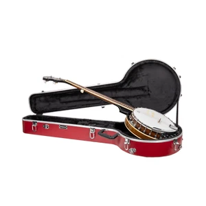 Crossrock 5-String Resonator & Gibson Tenor Banjo Case-ABS Molded Hardshell-Red - Picture 1 of 6