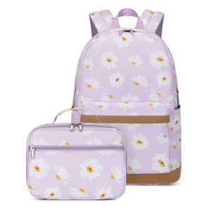 Daisy Prints Kids Backpack Girls School Bookbag Set Elementary and Middle Stu... - Picture 1 of 7