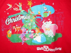 Nuova MAGLIETTA WALT DISNEY WORLD Rossa NON APERTA FINO A NATALE L/S Donna 1X - Foto 1 di 5
