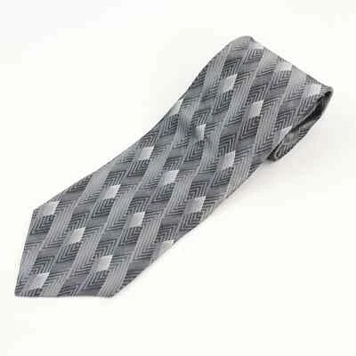 Gravata Gianfranco Ruffini tons de cinza 100% seda abstrata clássica - Imagem 1 de 4