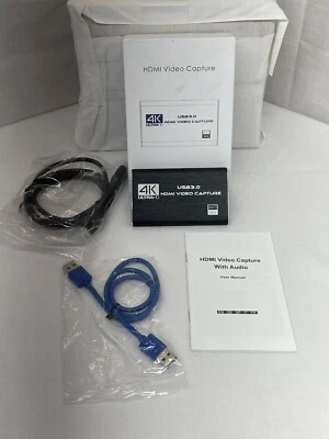 4K Audio Video Capture Card, USB 3.0 HDMI Video Capture Device Full HD Recording - Image 1 of 4