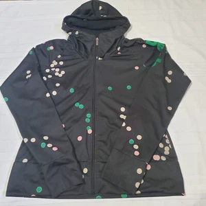 Bench Women's XLarge Hoodie Black with Polka Dots Polyester Full Zip Size XL GUC - Picture 1 of 12