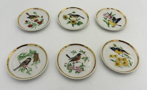 Schumann Arzberg Germany Porcelain Bird Themed Coasters/Trinket Dishes--Set of 6 - Picture 1 of 8