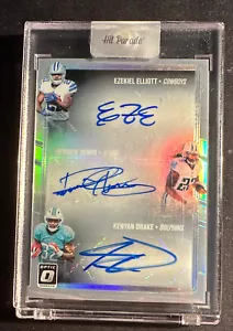 Donruss Optic 2016 triple novato auto/20 Ezekiel Elliott Derrick Henry K. Drake - Imagen 1 de 2