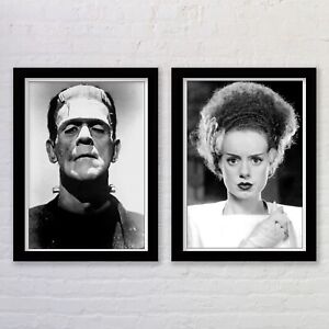 Frankenstein / Bride of Frankenstein Set of Two Poster Prints. Available Framed.
