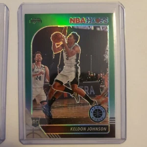 2019-20 NBA Hoops Premium Stock Keldon Johnson GREEN PRIZM RC #224 SPURS - Picture 1 of 11