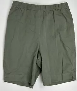 Pantalones Cortos Longline Vintage M Años 90 Hace Años 50 Verde Oliva Elástico Algodón Minimalista Mamá - Imagen 1 de 10