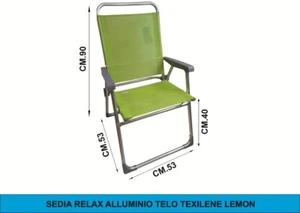 SEDIA RELAX PIEGHEVOLE colori struttura alluminio spiaggia giardino campeggio - Imagen 1 de 1
