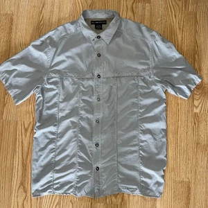 Ex Officio Shirt Men's Size Large Gray Short Sleeve Button Up Outdoor Pockets - Picture 1 of 5