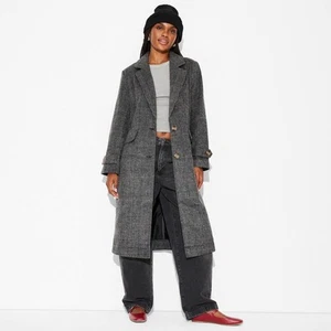 Women's Top Coat - Wild Fable Gray Plaid XXS - Picture 1 of 3