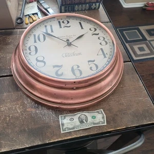 SELTENE antike Telechron Warren Clock Co. Kupfer 18,5" Vintage 1920er Ashland MA - Bild 1 von 19
