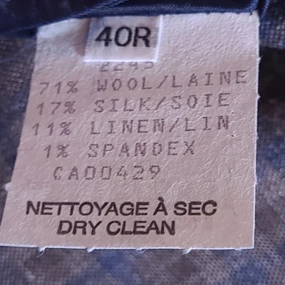 Abrigo deportivo Peter Millar 40R lino seda lana azul gris a cuadros Foto 1 de 4