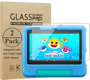 2 Pcs For Amazon Fire 7 12th Gen 2022 7 Kids Tablet Screen Protector Glass Flim - Picture 1 of 12