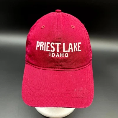 Gorra de béisbol Priest Lake Idaho J. America para hombre talla única roja de algodón con tirantes Foto 1 de 4