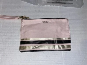 Victoria’s Secret pink wristlet makeup bag zipper pouch NEW - Picture 1 of 7