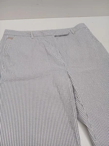 Pantalón Per Una Talla UK 14 Texturizado 100% Algodón Ligero Azul Marino Mezcla Pierna 27". - Imagen 1 de 20