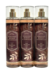 NEW 3 BATH & BODY WORKS WHIPPED HONEY & VANILLA FRAGRANCE MIST BODY SPRAY 8 OZ - Picture 1 of 8