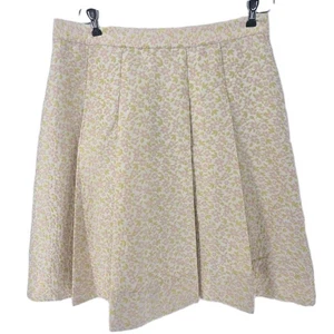 Brooks Brothers Yellow Pink Floral Brocade Pleated Skirt Size 14 - Picture 1 of 7