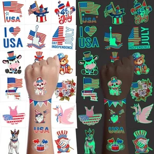 4th of July Tattoos for Kids - 120+ PCS USA Fourth tattoos - Picture 1 of 9