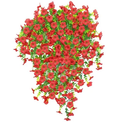 Artificial Hanging Flowers for Outdoors, 4 Pcs Fake Hanging Plant Spring Summ... - Image 1 of 4