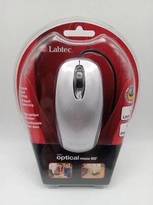 Labtec Optical Mouse 800-3 button Corded USB & PS/2 Adaptor Scroll Wheel Sealed - Image 1 of 4