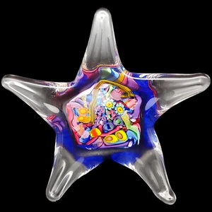 Doug Sweet Art Glass Starfish Paperweight - 4.5" Colorful Millefiori Hand Blown - Picture 1 of 10
