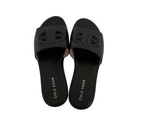 Cole Haan Women's Flynn Sz 6B Black Logo Slide Sandals