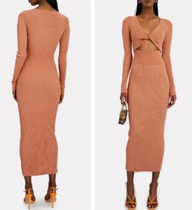 A.L.C. Sz XS Dress Madison Cutout Midi Sweater Knit Terracotta Long Sleeve ALC - Picture 1 of 12