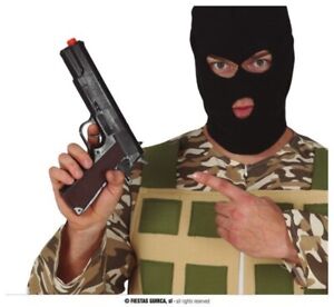 Halloween Fancy Dress Toy Gun Military or Cop Gun 28cm Black New fg