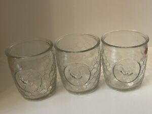 Circleware Embossed Rooster Chicken Wire 4" Clear Drinking Glasses Set Of 3 New