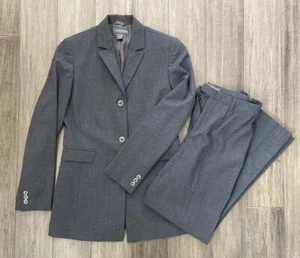 Damen Banana Republic grau 2-teilig Wolle Blazer & Hose Stretch Anzug Größe 2/4 Italien - Bild 1 von 23