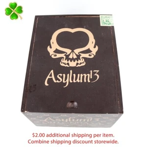 Asylum 13 Oblongata 60 x 6 Maduro Scatola vuota per sigari in legno 6,5" x 5,25" x 4" - Foto 1 di 12