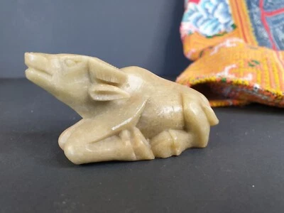 Old Shoushan Stone Carved Oxen …beautiful collection and display piece  - image 1 of 4