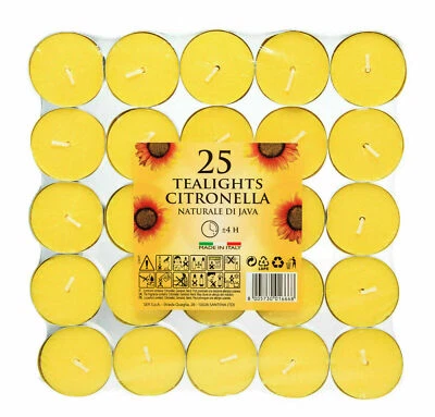 Price's Citronella Tealight Candles Garden Home Mosquito Fly Insect Repeller - Image 1 of 4