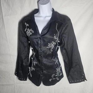 Camicia vintage anni 90 y2k fata capricciosa gotica floreale manica 3/4  - Foto 1 di 4